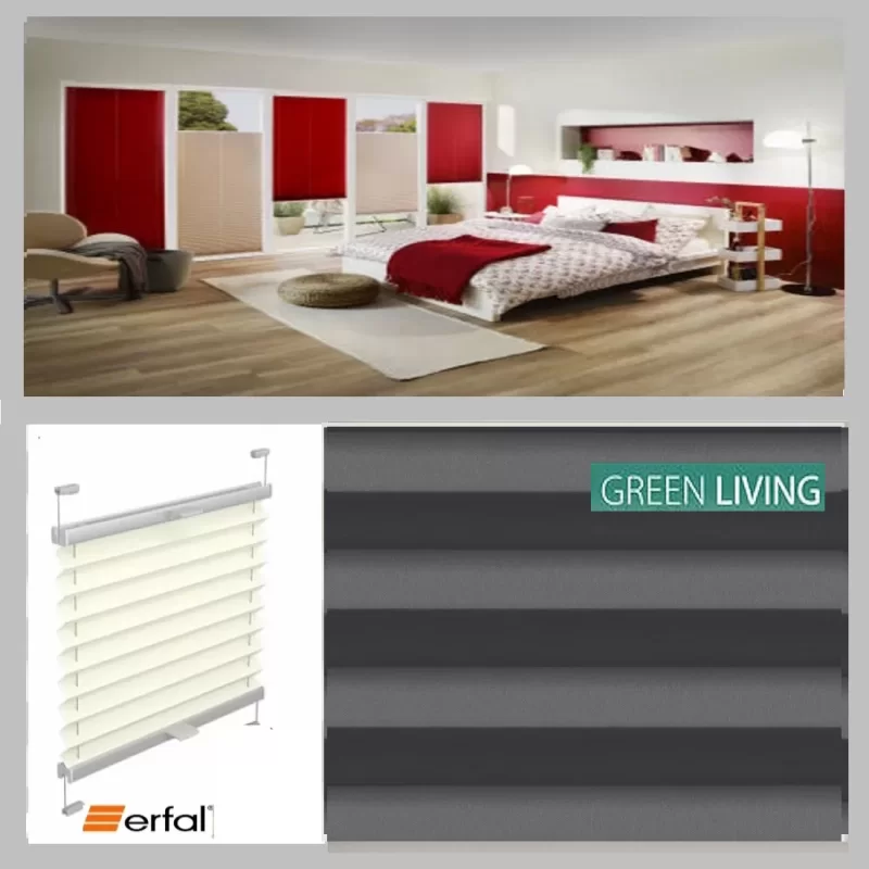 GREEN LIVING,  Plissee, halbtransparent, grau, auf Maß