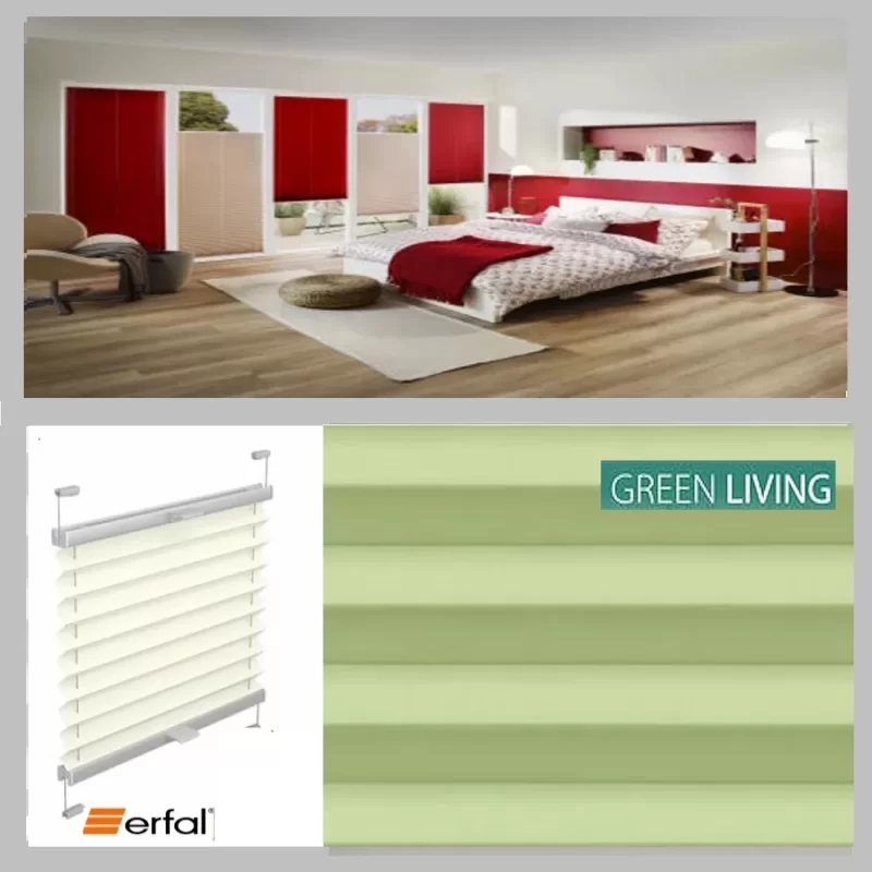 GREEN LIVING,  Plissee, halbtransparent, mint, auf Maß