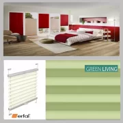 GREEN LIVING,  Plissee, halbtransparent, mint, auf Maß