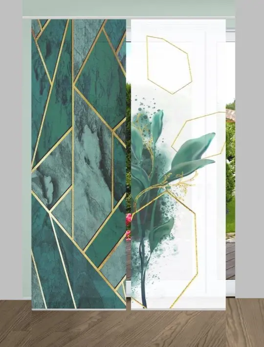 HOME in GREEN Schiebevorhang-Set SIGNUM-SIGNA, Digitaldruck