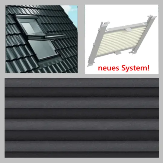 ROTO 73_K_SR Thermo-Plissee, halbtransparent, SCHWARZ