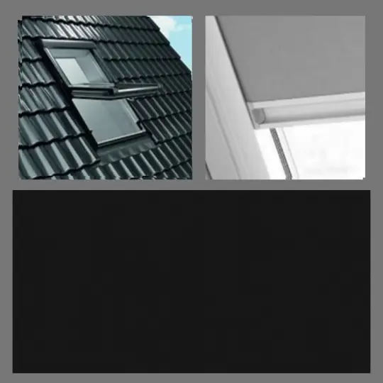 VELUX VL Holz Thermo-Verdunkelungsrollo SCHWARZ