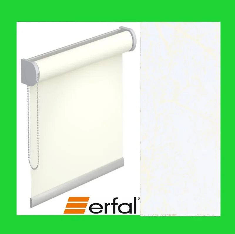 erfal® Design-Rollo BAGDAD weiss - vormontiert auf Trägerprofil - WEISS