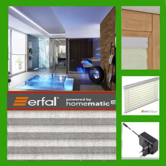 erfal® SmartHome Design-Plissee by Homematic IP - GRAU