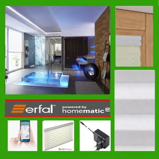 erfal® SmartHome Plissee  by Homematic IP - WEISS Crush
