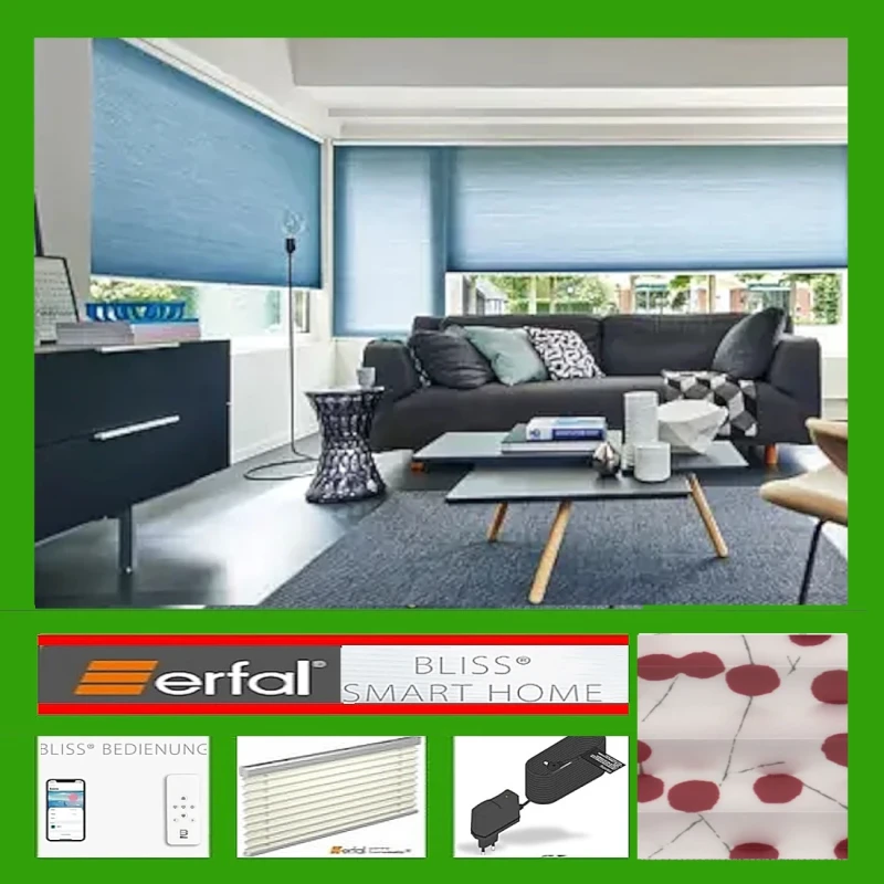 erfal® SmartHome Plissee BURGAU, kabellos, BLISS® Bluetooth e mit Bluetooth, verdunklend